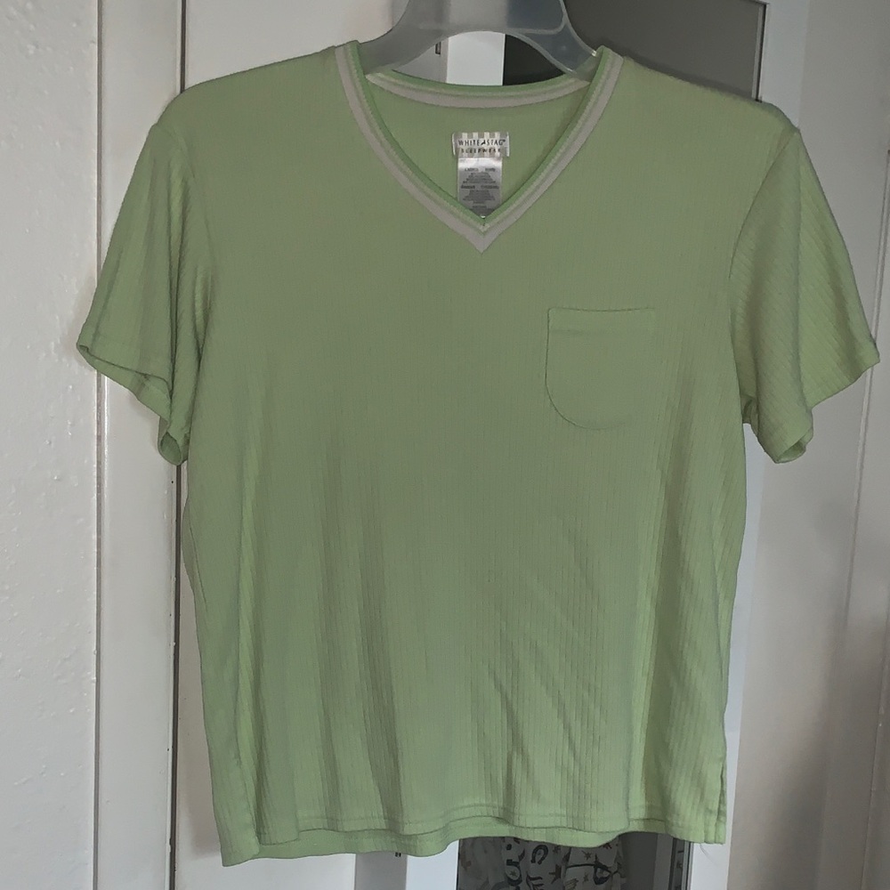 White Stag Mint Green V-Neck Tee